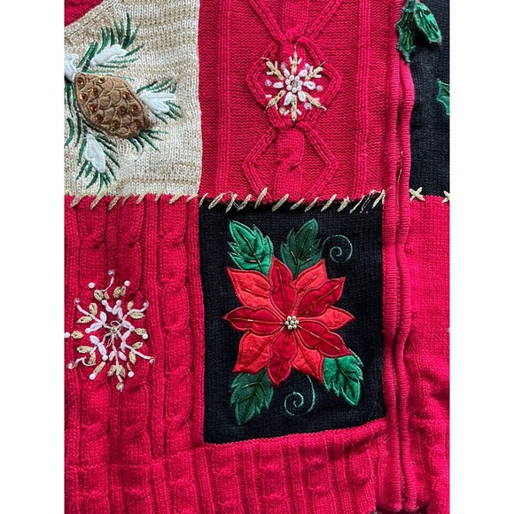 Heirloom Collectibles Christmas Sweater Zip up Red - Picture 7 of 10